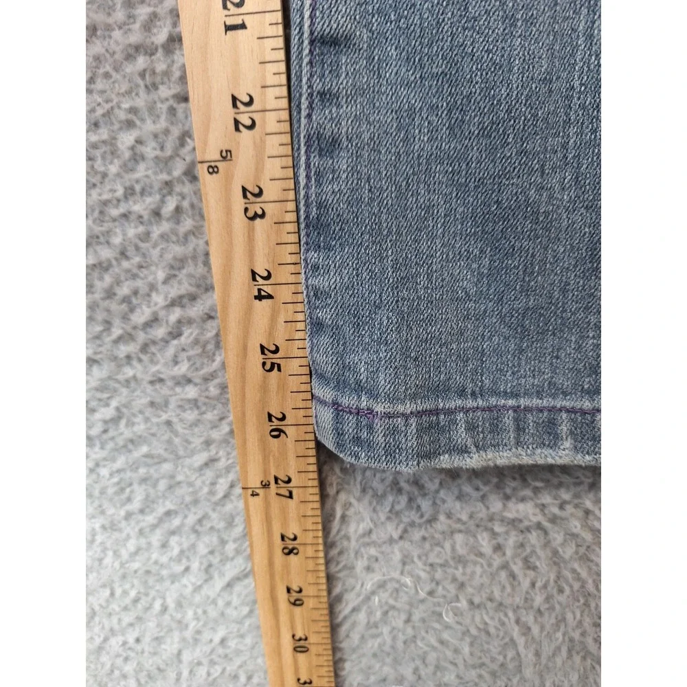 Arizona Jeans Womens 12 (Fits‎ 26x26) Med Wash Denim Rhinestone Pocket Straight